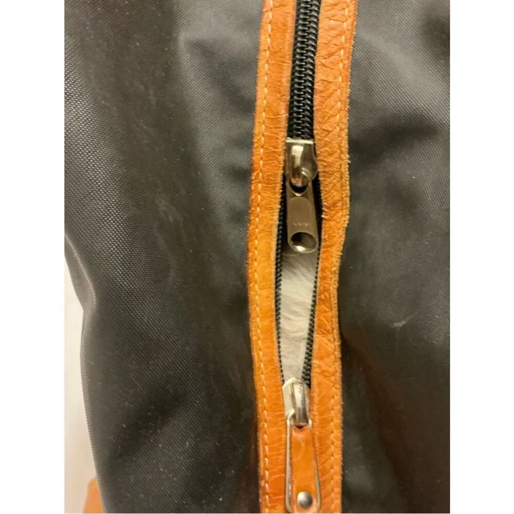 Jon Hart Design Black Duffel with Tan Leather Accents